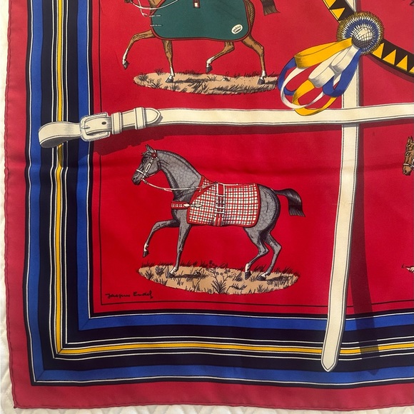 HERMES Silk Scarf Equestrian Design - 35” x 35” - Picture 7 of 16